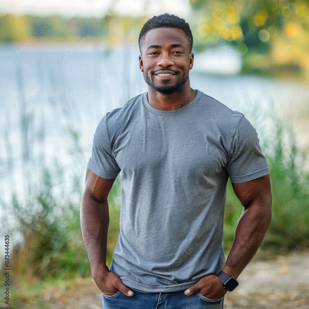 Photo of a smiling attractive 30 year old black american man with a ...