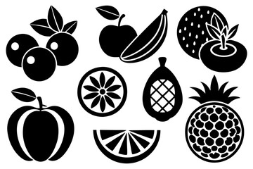 Wall Mural - Natural fruit background icon