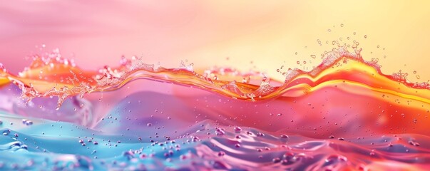 Vibrant colorful liquid waves and splashes background creating a dynamic and lively scene