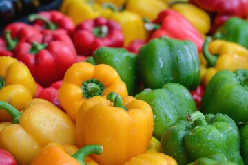 Poster - Sweet Bell peppers colorful organic food. Paprika ripe. Generate Ai