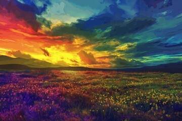 Wall Mural - a colorful sunset