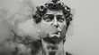 © Anastasia Knyazeva - Marble statue with a cigarette in its mouth, merging the timeless art of sculpture with modern lifestyle imagery.