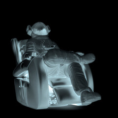 Wall Mural - astronaut is relaxing on the recline arm chair