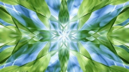 Sticker - Green and Blue Leaf Mandala