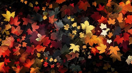 Poster - Autumnal Tapestry of Fallen Leaves