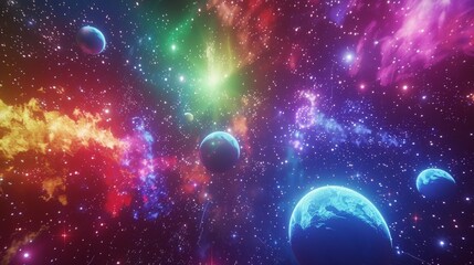 Wall Mural - alien world, deep space landscape