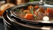 © Justlight - A macro shot of the lid handle on a slow cooker showcasing its sy and heatresistant design.