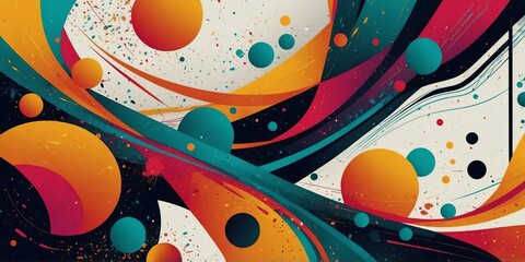 Wall Mural - abstract art themed flat banner background