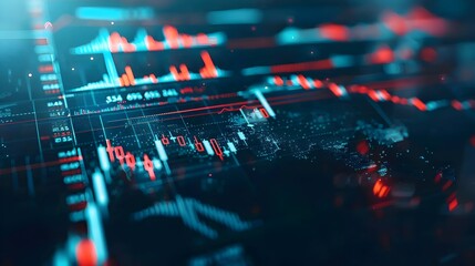 Wall Mural - stock market tickers abstract technology background