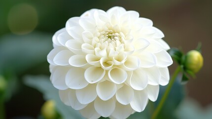 Wall Mural - White Dahlia Flower Blooming in Summer