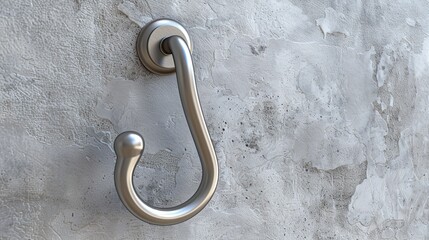 Wall Mural - Silver Hook Against Textured Wall