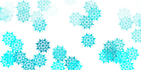 Wall Mural - Light green vector template with ice snowflakes.