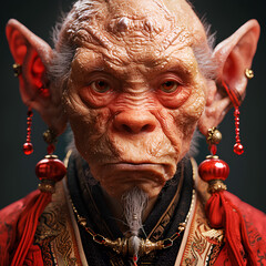 Portrait of fantasy goblin creature. Fairy tale character.