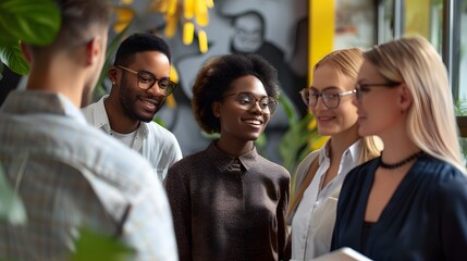 Multiethnic business people working together in the office. 