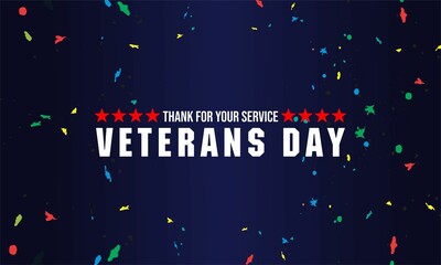 Wall Mural - Happy Veterans Day United States of America background vector illustration , Honoring all who served