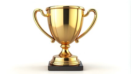 gold trophy cup isolated on a white background. 3d rendering