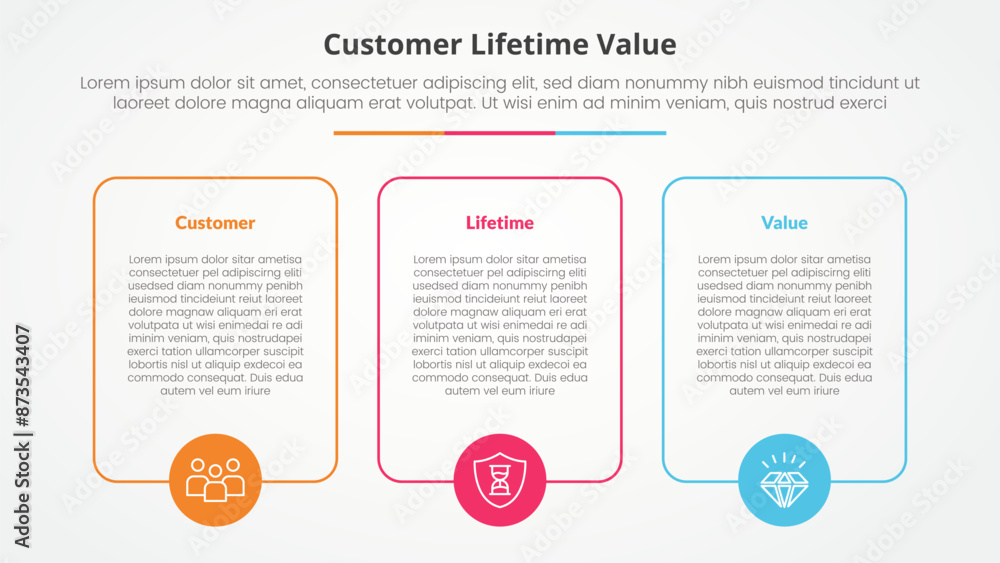 clv customer lifetime value infographic concept for slide presentation ...