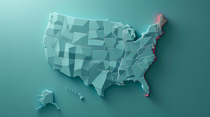 United States 3D vector illustration