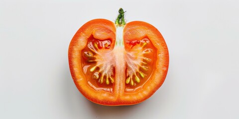 Wall Mural - A cross-section of a tomato reveals its juicy interior. AI.