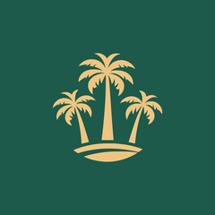 Wall Mural - tropical palm tree logo vector illustration template design