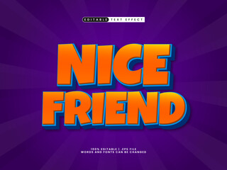 Wall Mural - nide friend editable text effect in game and kids text style