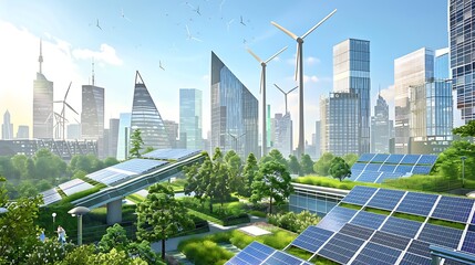 Poster - Sustainable Cityscape with Green Energy
