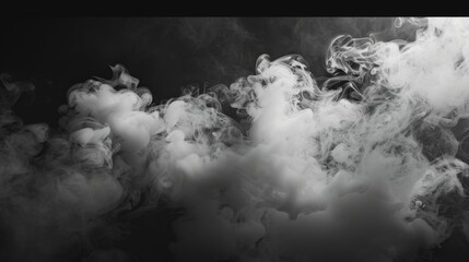 Canvas Print - Abstract Smoke Pattern on Black Background.