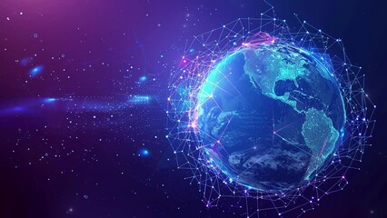 Wall Mural - abstract technology background with a global network and connectivity concept. digital global networ