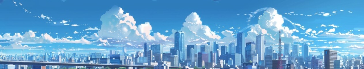 Wall Mural - Playful Cartoon Cityscape - A Vibrant and Lively Urban Adventure，Anime style