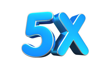 5x blue 3d illustration. advertising signs, product design, product sales, fabric design, digital pr