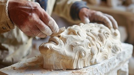 Canvas Print - Stone carving is a collaborative effort between the artist and the stone itself, with each piece of stone dictating its own unique form.