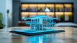 © Ali - 3d blue prints of a real estate project in modern office, real estate business