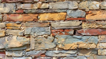 Poster - Selective focus on weathered brick wall texture for background