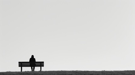 A person sitting alone on a bench lost in thought with a contemplative expression portraying a moment of introspection