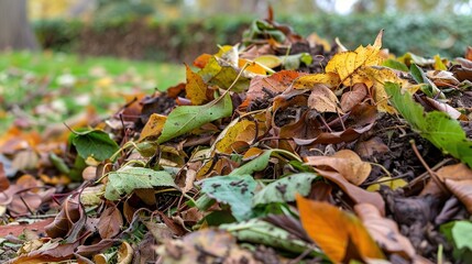 Canvas Print - Autumn Leaves Pile