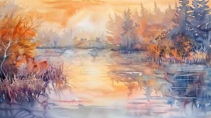 Sticker - The subtle, nuanced colors of watercolor allowed me to capture the fleeting beauty of nature, from the soft blush of a sunset to the cool, tranquil waters of a mountain stream.