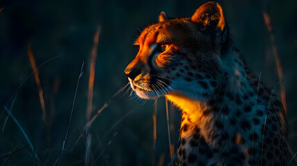 Sticker - Cheetah Portrait in Golden Light - Wildlife Photography