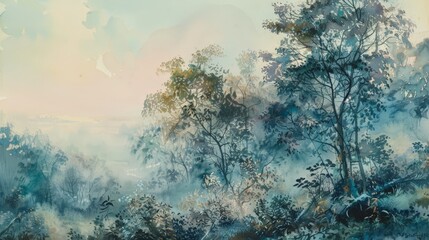 Canvas Print - With its translucent quality, watercolor gave the illusion of depth and movement, inviting the viewer to immerse themselves in its beauty.