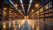© hugo - The interior of a huge industrial warehouse.