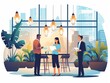 © Rainister - Business networking, professionals exchanging ideas, flat design illustration