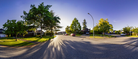 Wall Mural - Panoramic View of peaceful neighborhood in Surrey, BC, Canada.