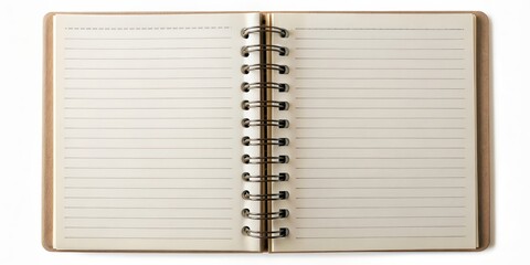 Poster - Open blank notebook isolated on background, notebook, blank, white, paper, empty, isolated,school, office, writing