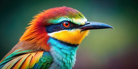 Sticker - Vibrant feathers and piercing gaze of a majestic avian creature , wildlife, bird, feathers, colors, nature, majestic, vibrant