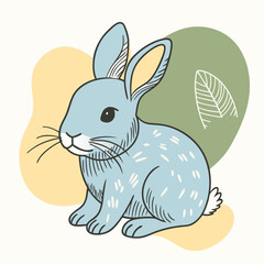 Canvas Print - watercolor, cute baby rabbit, vector illustration