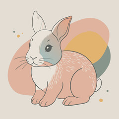 Canvas Print - watercolor, cute baby rabbit, vector illustration