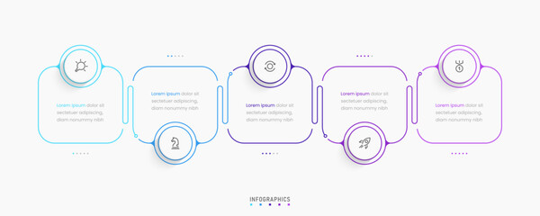 Wall Mural - Vector Infographic label design template with icons and 5 options or steps. Can be used for process diagram, presentations, workflow layout, banner, flow chart, info graph.