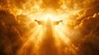 © kimly - Jesus Christ welcoming souls into heaven with a radiant glow and open arms.
