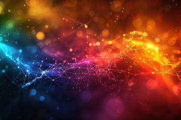Wall Mural - a colorful explosion of light and color with a red and blue center