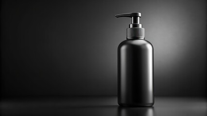 Wall Mural - Matte black cosmetic bottle mock up for skincare products , black, cosmetic, bottle, mock up, skincare, beauty, packaging