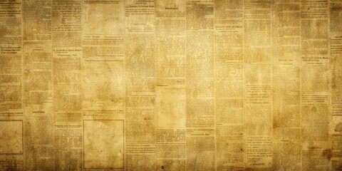 Wall Mural - Vintage newspaper texture background with aged, yellowed paper and visible newsprint , retro, old, journalism, antique, backdrop